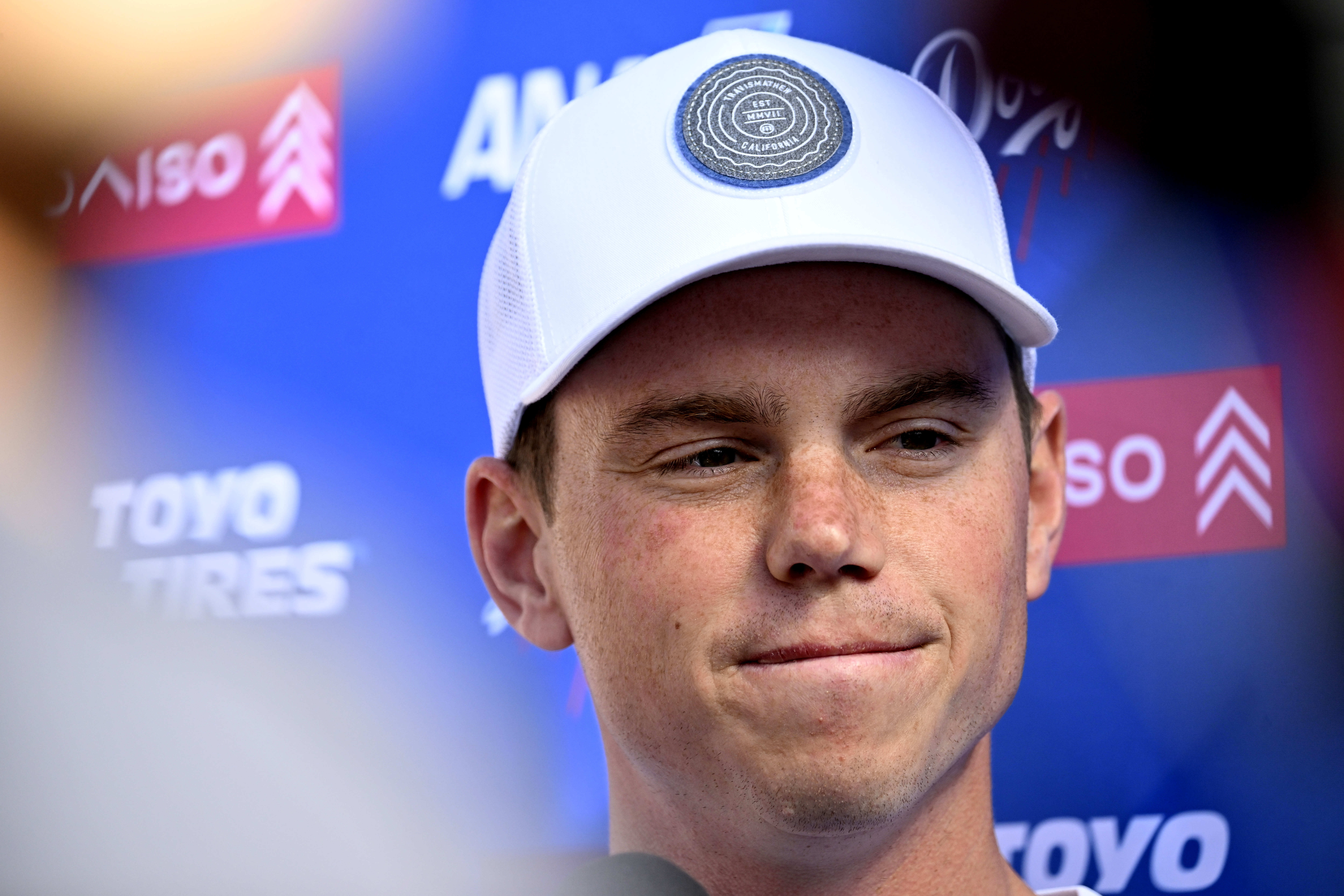 Will Smith of the Los Angeles Dodgers smiles during the...