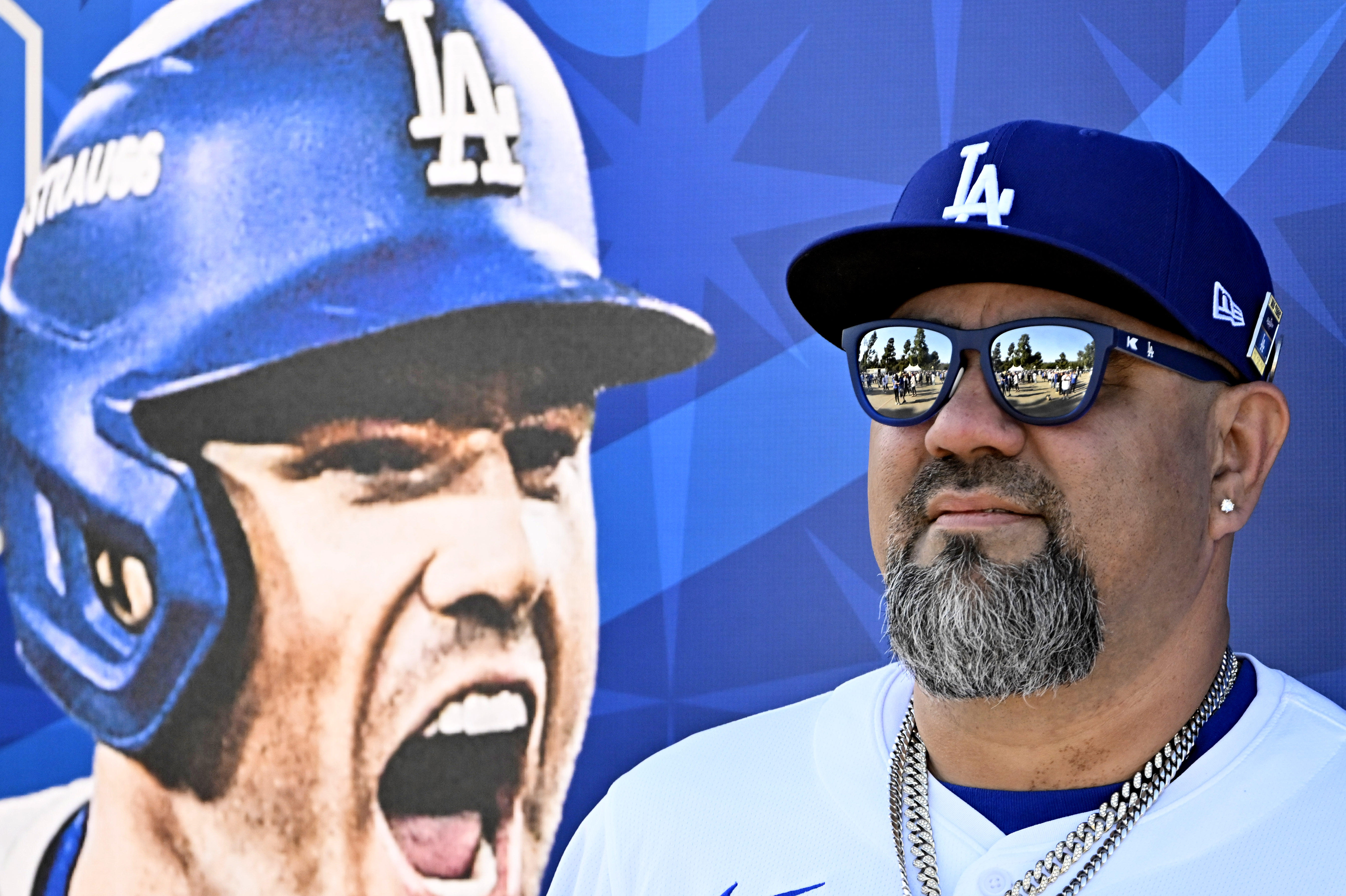 Dodger fan during the annual DodgerFest at Dodger Stadium in...