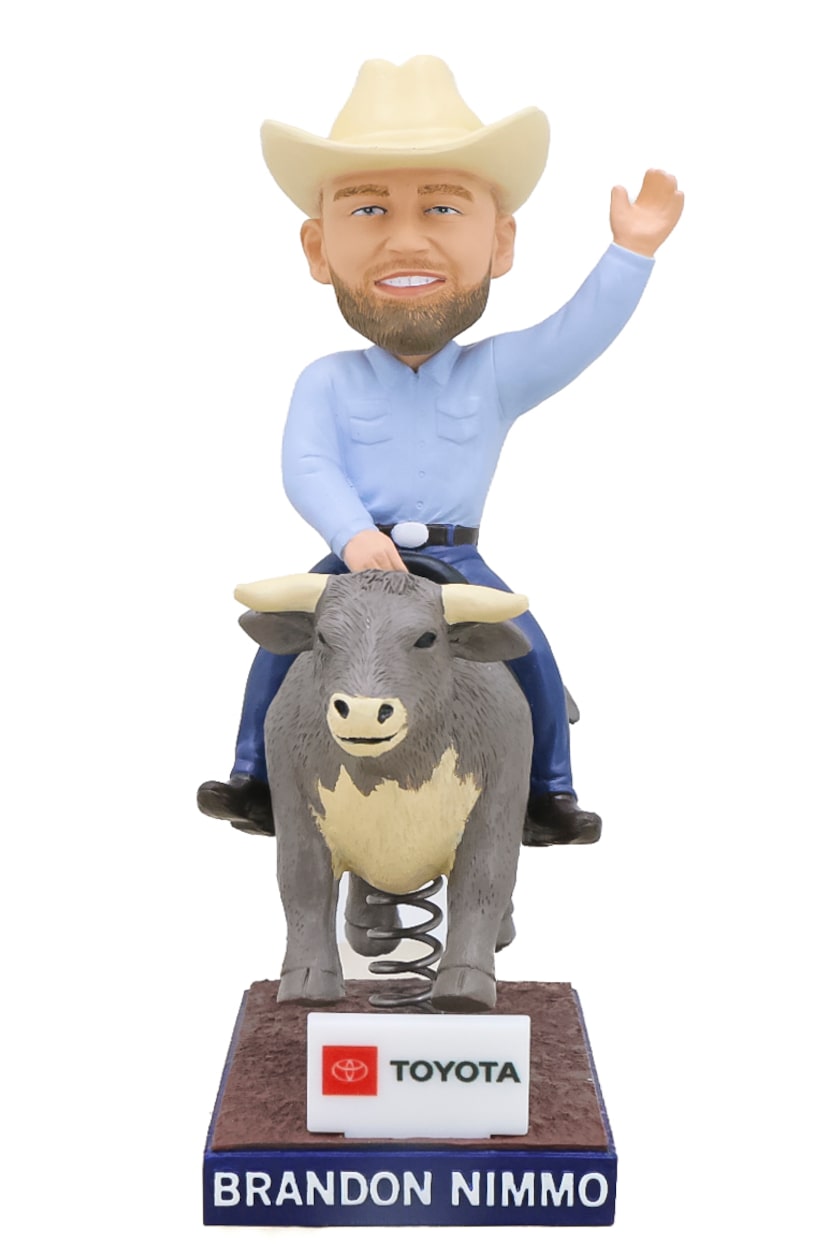 Texas Rangers' Brandon Nimmo bull riding bobblehead giveaway.