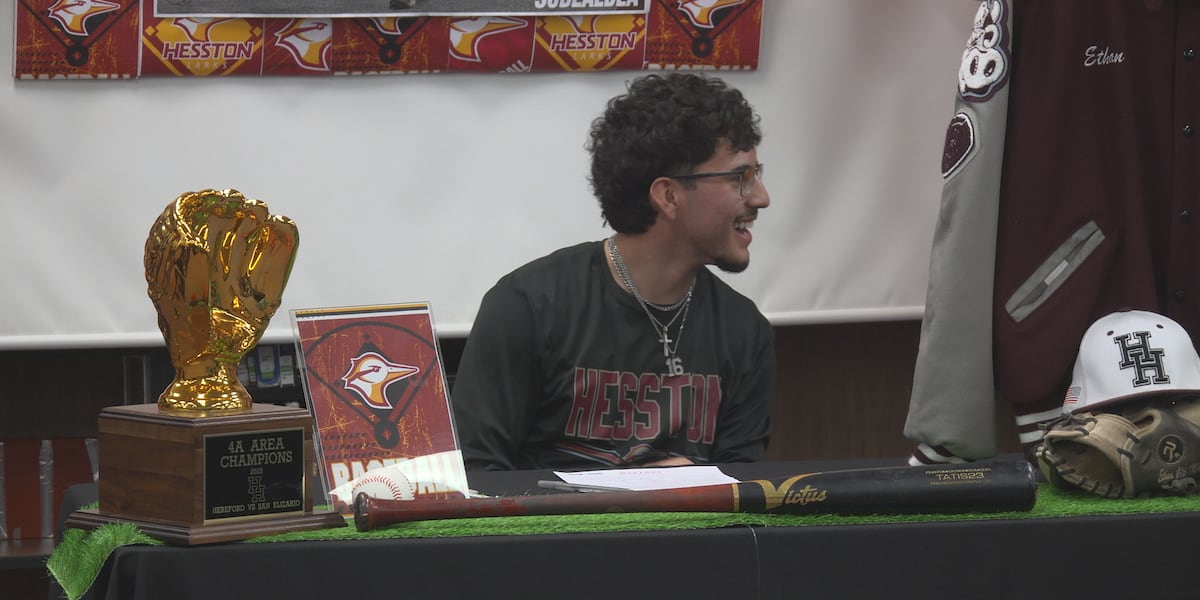 Hereford’s Ethan Subealdea signs with Hesston College baseball