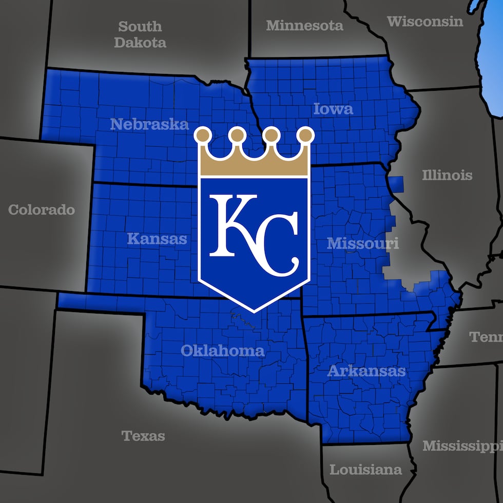 Fans in the blue shade of the map will have to pay $99.99 per year to watch Royals.TV for...