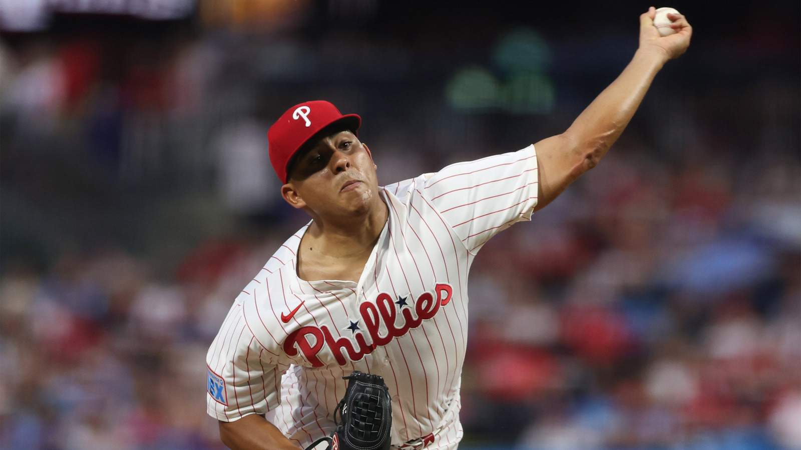 Philadelphia Phillies pitcher Ranger Suarez (55) throws a pitch against the Minnesota Twins during the second inning at Citizens Bank Park. 