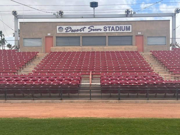 Desert Sun Stadium in Yuma, Ariz., was spring training home of the Padres before they moved east to Peoria. (Tom Krasovic, The San Diego Union-Tribune)
