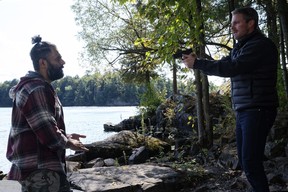 Hamza Haq and Stephen Amell star in the new crime drama 'The Borderline'.