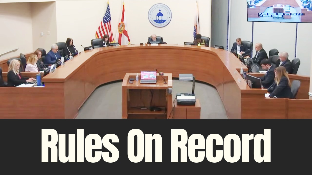 Hillsborough County commissioners meet at the dais during a public session discussing next steps in Rays stadium negotiations.