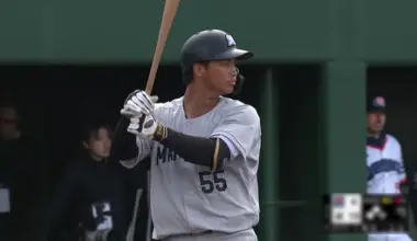 Chiba Lotte Marines player Yuya Sakurai © Pacific League TV