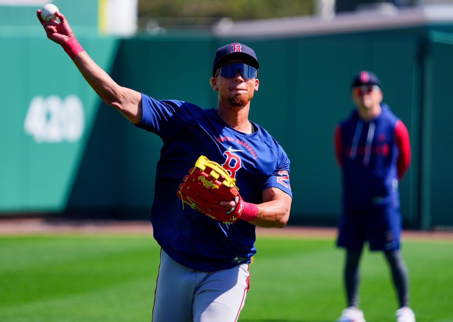 Kristian Campbell played center field on Friday in the Red Sox' exhibition victory over Northeastern.