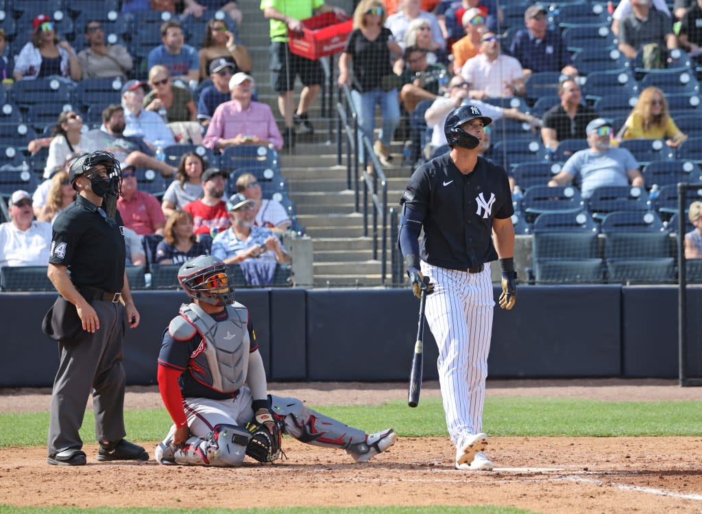 New York Yankees center fielder Spencer Jones hitting a solo homer on Feb. 26, 2026. Charles Wenzelberg / New York Post