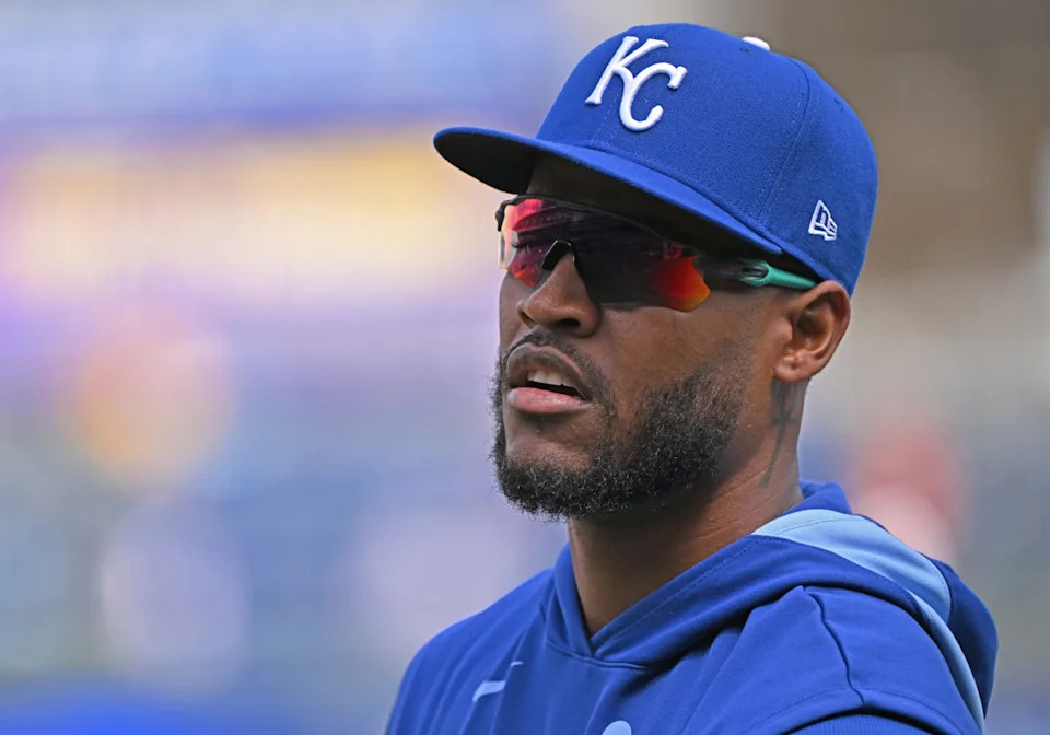 Kansas City Royals third baseman Maikel Garcia (11) looks on during batting practicePeter Aiken-Imagn Images