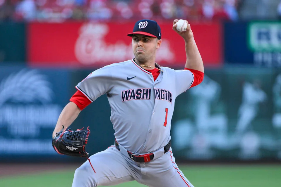 Washington Nationals starting pitcher MacKenzie Gore (1)© Jeff Curry-Imagn Images