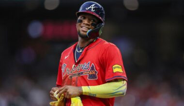 Atlanta Braves superstar Ronald Acuña Jr. featured on field during Super Bowl halftime show
