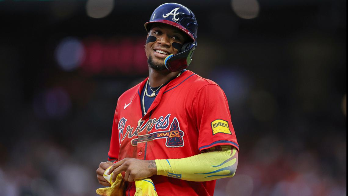 Atlanta Braves superstar Ronald Acuña Jr. featured on field during Super Bowl halftime show