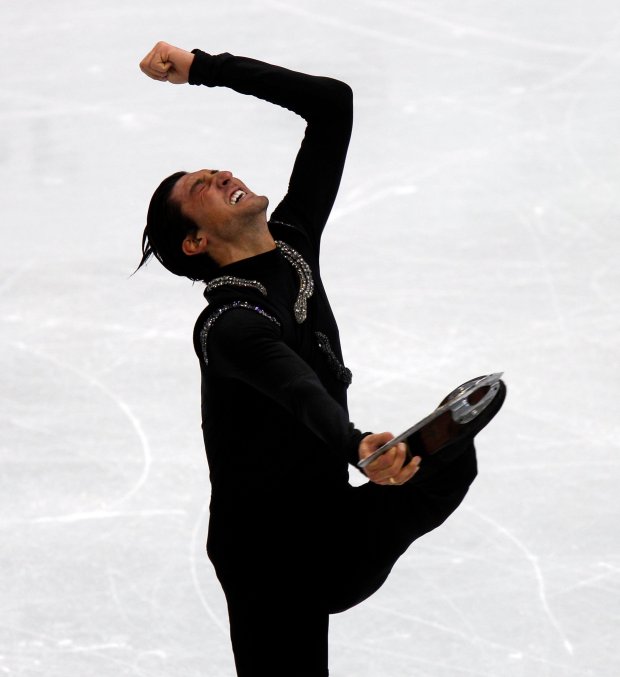 The USA's Evan Lysacek skates in the free skating program at the Winter Olympics in Vancouver, B.C., Feb. 18, 2010. (Nuccio DiNuzzo/Chicago Tribune) 
