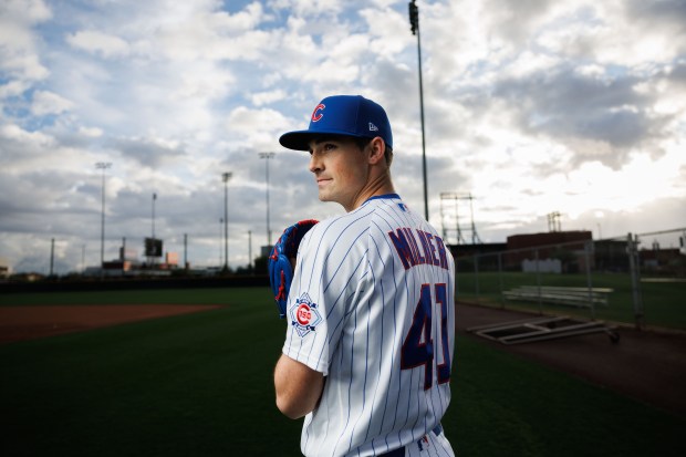 Cubs pitcher Hoby Milner participates in media day during spring training at Sloan Park, Feb. 17, 2026, in Mesa, Ariz. (Armando L. Sanchez/Chicago Tribune)
