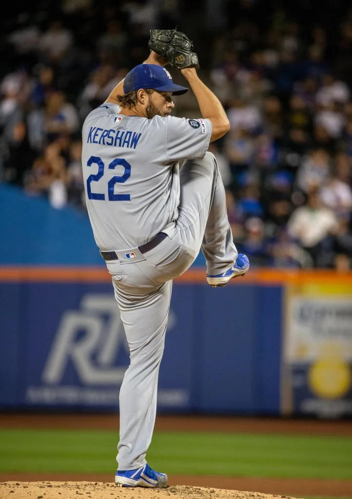FLUSHING, NY – SEPTEMBER 13. Clayton Kershaw #22 of the Los Angeles Dodgers pitches as the New York Mets play the Los Angeles Dodgers at Citifield. Friday, September 13th, 2019. (Photo by Anthony J. Causi) Anthony J Causi