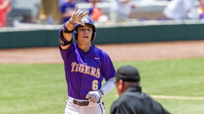 LSU baseball player Derek Curiel in the NCAA Tournament