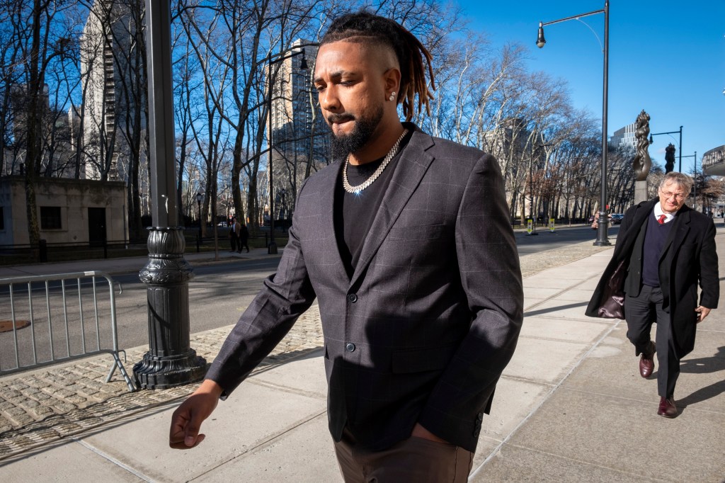 Emmanuel Clase de la Cruz leaving Brooklyn Federal Court.