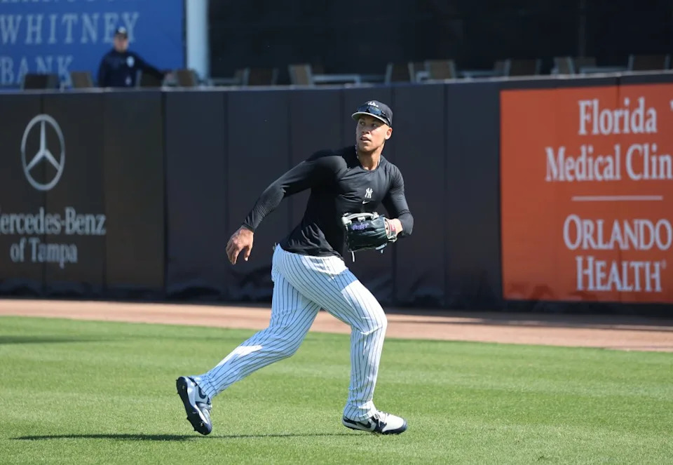 Aaron Judge is pictured during the Yankees’ Feb. 14 session at spring training. Charles Wenzelberg