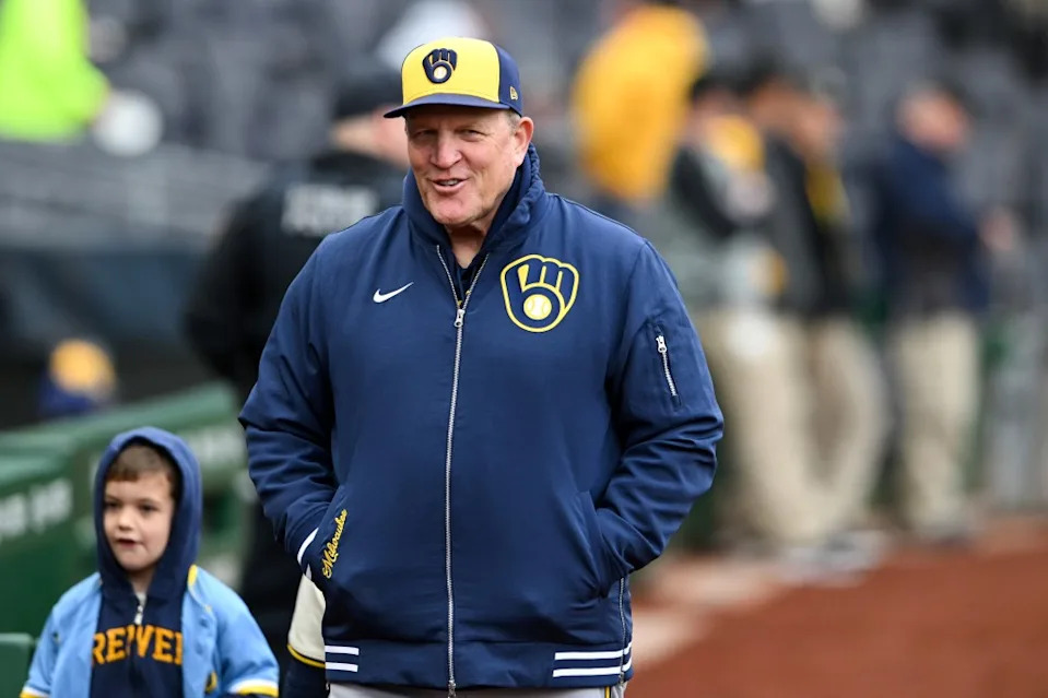 Milwaukee manager Pat Murphy looks on before the Brewers’ win over the Pirates at PNC Park on April 25, 2024 in Pittsburgh. Diamond Images/Getty Images
