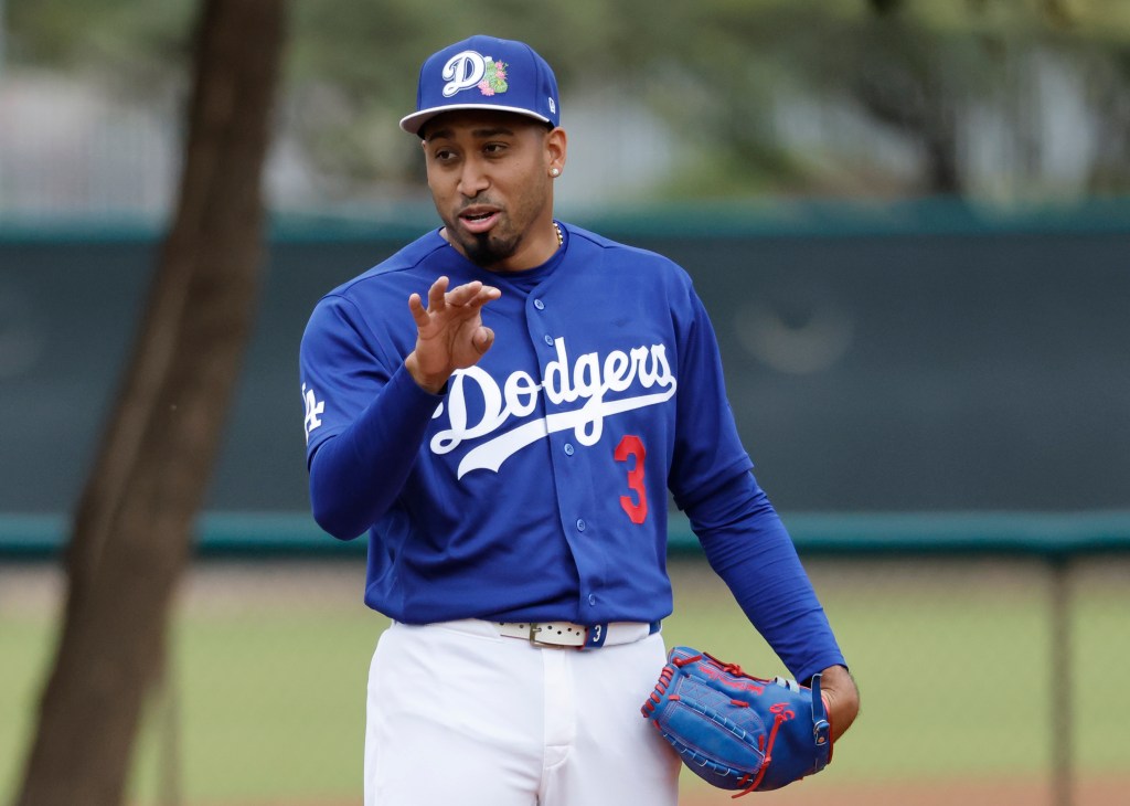 Edwin Diaz, a relief pitcher for the Los Angeles Dodgers, at spring training.