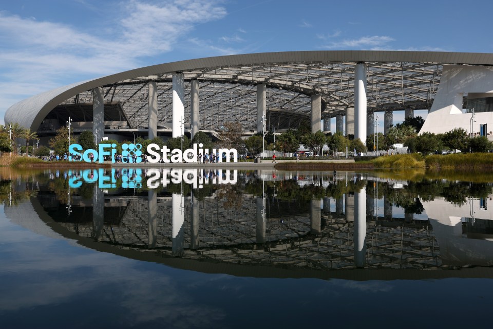 general view of SoFi Stadium before a game between the Los Angeles Chargers and the Indianapolis Colts on October 19, 2025 in Inglewood, California.