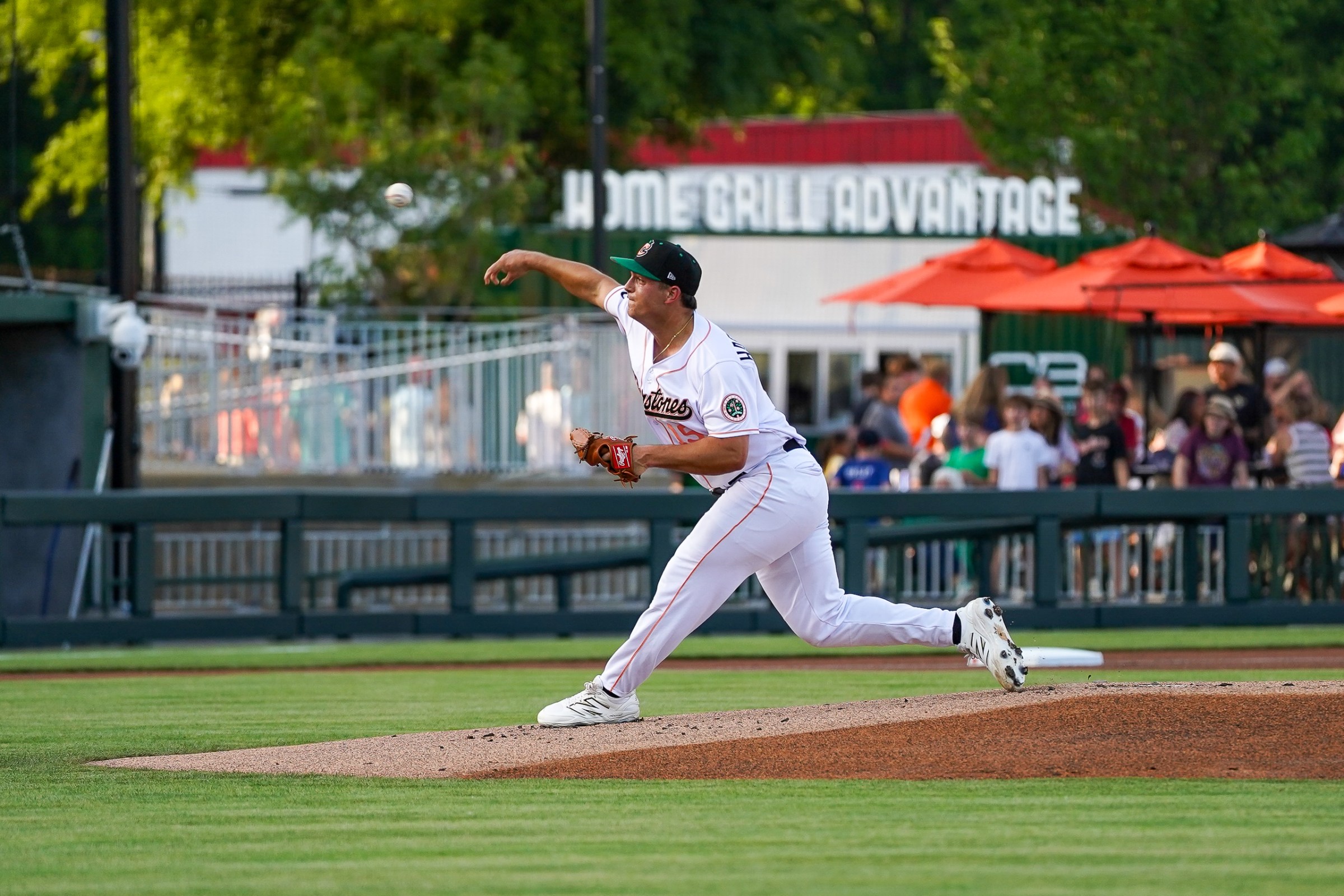 COLUMBUS, GA - MAY 01: Drue Hackenberg #15 of the Columbus Clingstones pitches during the game between the Biloxi Shuckers and the Columbus Clingstones at Synovus Park on Thursday, May 1, 2025 in Columbus, Georgia. (Photo by Natalie Buchanan/Minor League Baseball via Getty Images)