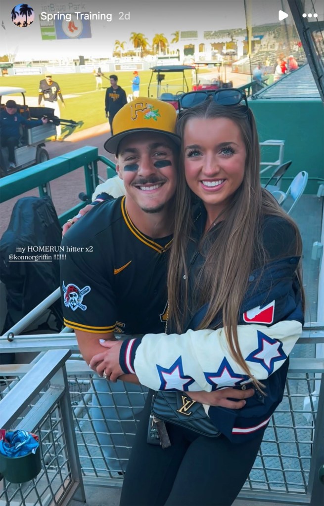 Pirates prospect Konnor Griffin with his wife, Dendy.