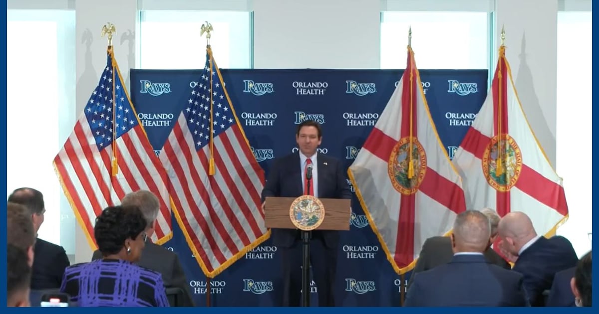 Gov. Ron DeSantis supports Tampa Bay Rays stadium project