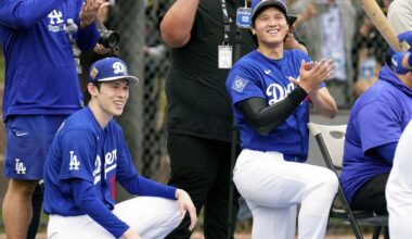 Dodgers' Japanese trio join 1st spring workout for pitchers