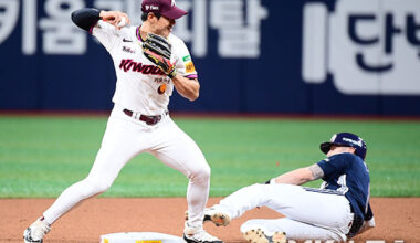 Song signed a four-year contract with San Diego. Photo courtesy = Kiwoom Heroes