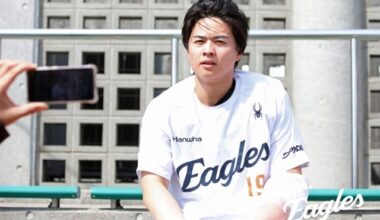 Wang Yancheng is spraying the ball in a practice game with the national team on the 21st. Photo = Courtesy of Hanwha