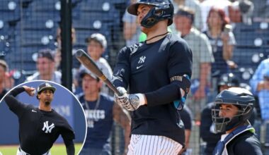 Yankees' Austin Wells, Giancarlo Stanton belt homers in batting practice