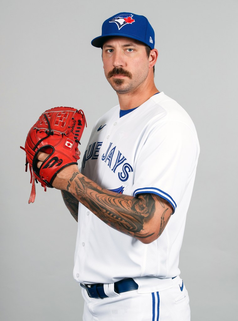Phillippe Aumont #50 of the Toronto Blue Jays posing in uniform.