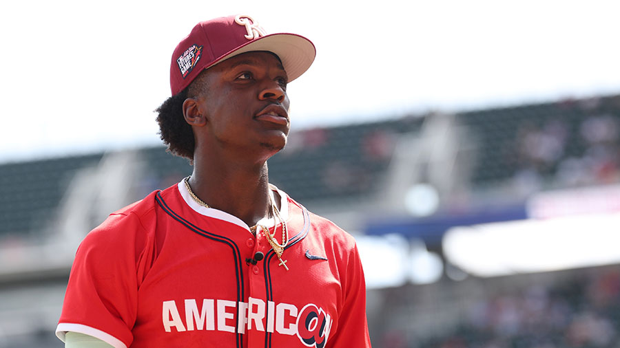 Texas Rangers Sebastian Walcott top prospect...