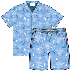 Washington Nationals Hawaiian shirt shorts set