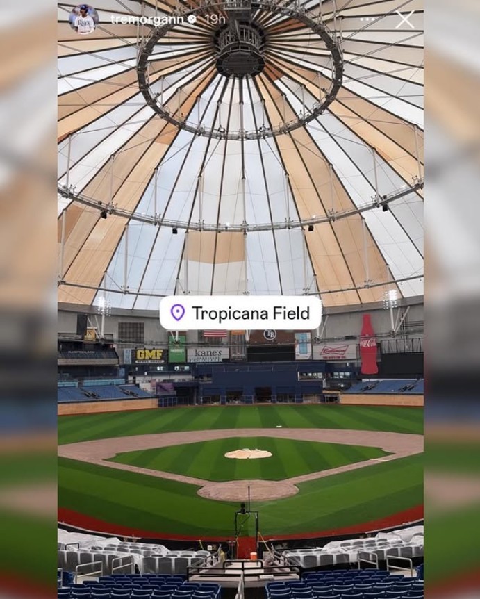 A picture from inside Tropicana Field shared by Rays star Morgan