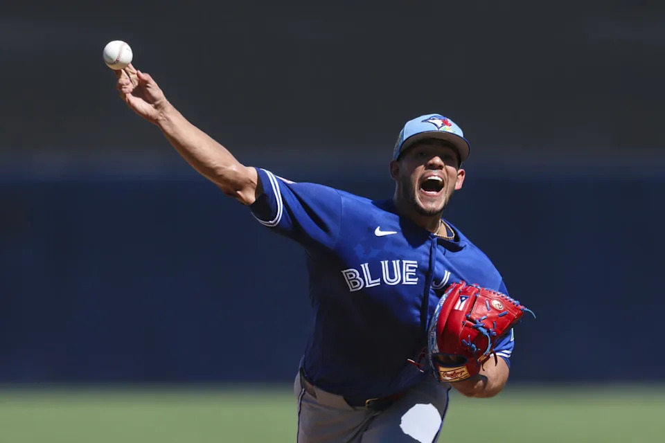 Berrios at Jays spring training in 2026.&nbsp;Nathan Ray Seebeck-Imagn Images