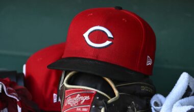General view of Cincinnati Reds hat