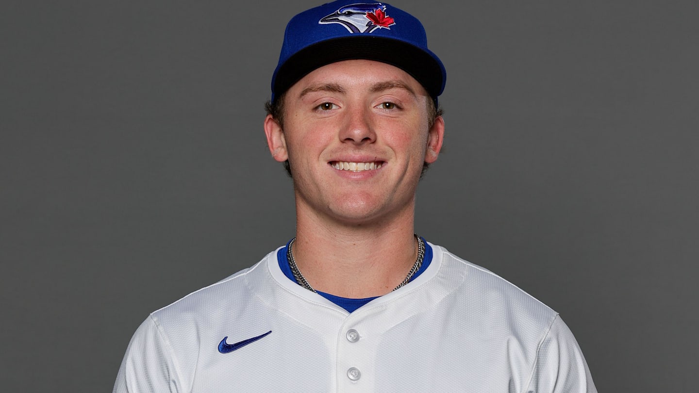 Feb 20, 2026; Dunedin, FL, USA; Toronto Blue Jays pitcher Gage Stanifer (40) poses for a photo during media day at the Player Development Complex. Mandatory Credit: Mike Watters-Imagn Images