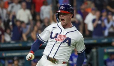 Sep 17, 2025; Pittsburgh, Pennsylvania, USA; Chicago Cubs second baseman Nico Hoerner (2) celebrates scoring a run with center fielder Pete Crow-Armstrong (4)  against the Pittsburgh Pirates during the sixth inning at PNC Park. Mandatory Credit: Charles LeClaire-Imagn Images