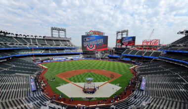 Mar 26, 2026; New York City, New York, USA; General view of Citi Field during batting practice before an opening day game between the New York Mets and Pittsburgh Pirates at Citi Field. Mandatory Credit: Brad Penner-Imagn Images