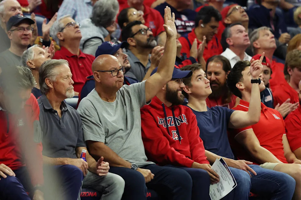 Terry Francona on the sidelines of an Arizona Wildcats game at McKale Center