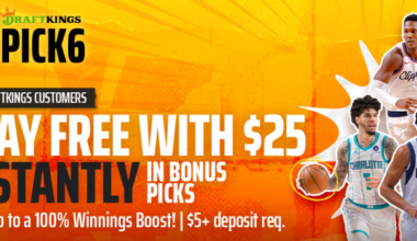 DraftKings Pick 6 Promo: Get $25 in Bonus Picks for NBA & More (Mar. 4)