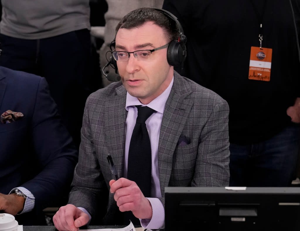 Jason Benetti before a Hall of Fame Series college basketball game between the Connecticut Huskies and the Gonzaga Bulldogs at Madison Square Garden on December 14, 2024. Getty Images