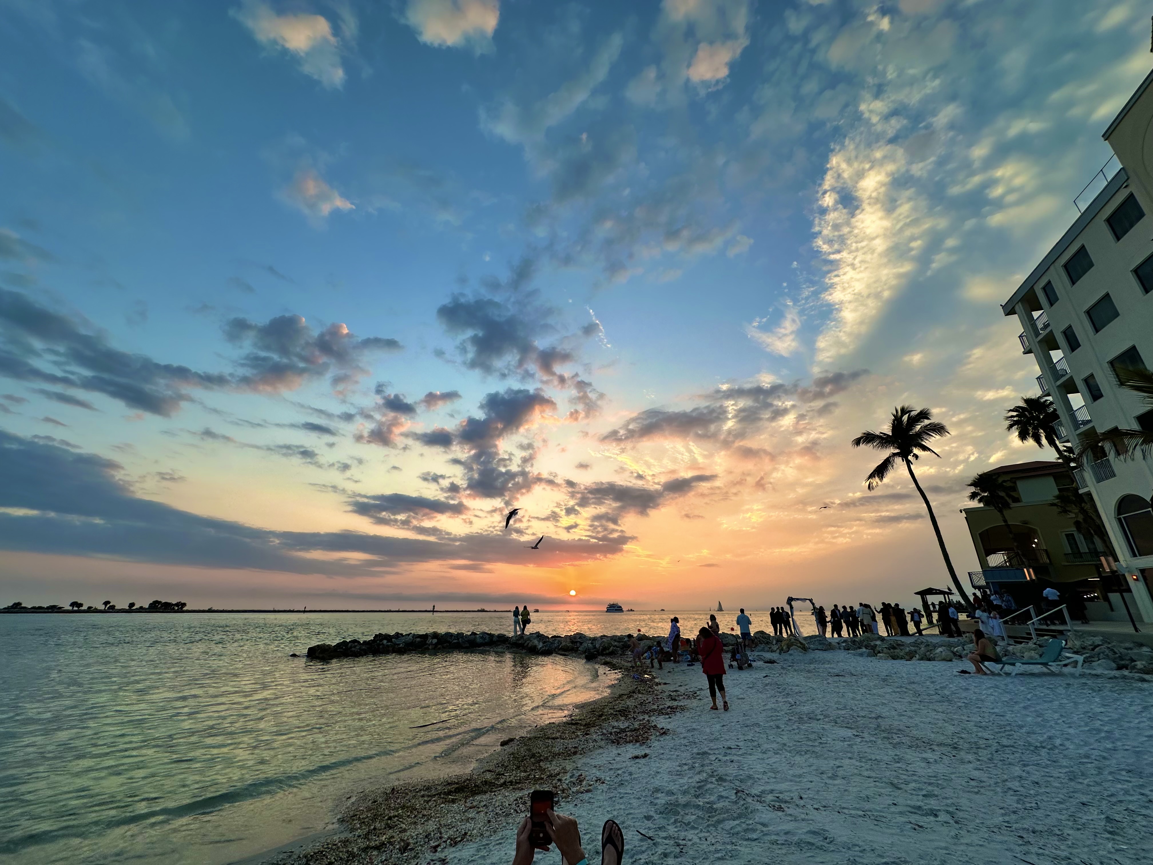 A view of sunset from Shephard’s Beach Resort on Clearwater...