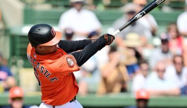 Orioles' Mountcastle leaves game after taking pitch off hand