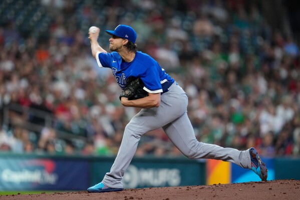 Italy pitcher Aaron Nola throws against Mexico in the first inning of a World Baseball Classic game, Wednesday, March 11, 2026, in Houston. (AP Photo/Ashley Landis)