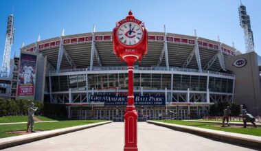 Joey Votto gifts Reds custom-built clock outside Great American Ball Park