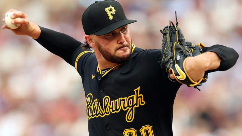 Paul Skenes pitching for the Pittsburgh Pirates on MLB Opening Day 2026