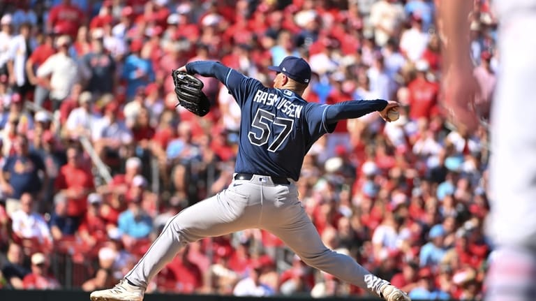 Tampa Bay Rays' Drew Rasmussen pitches against the St. Louis...